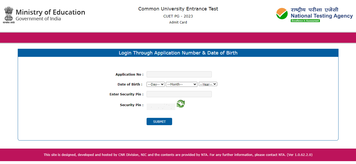 Cuet Pg 2024 Admit Card