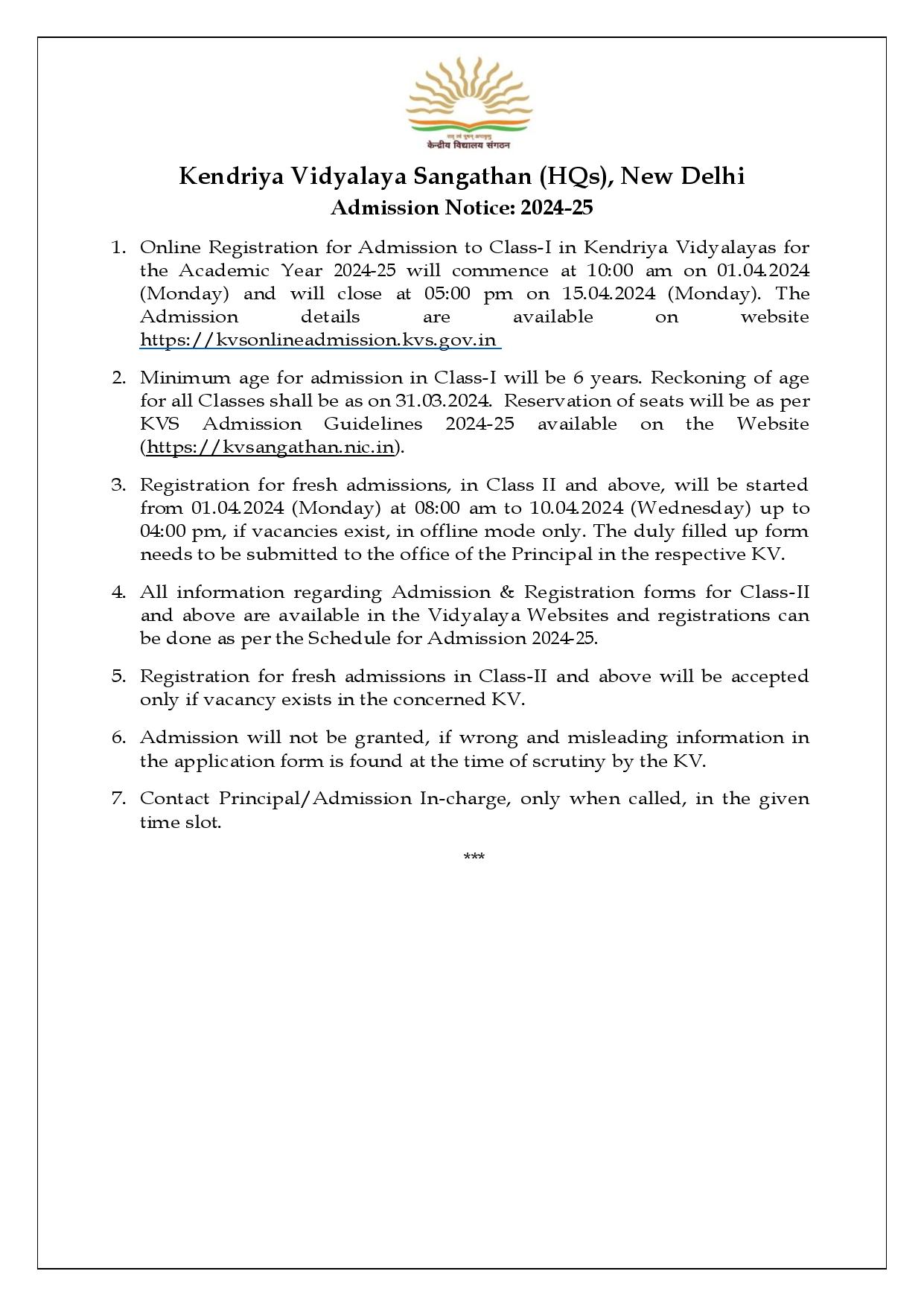 Kvs Class 1 and Above Admission notice-page-001