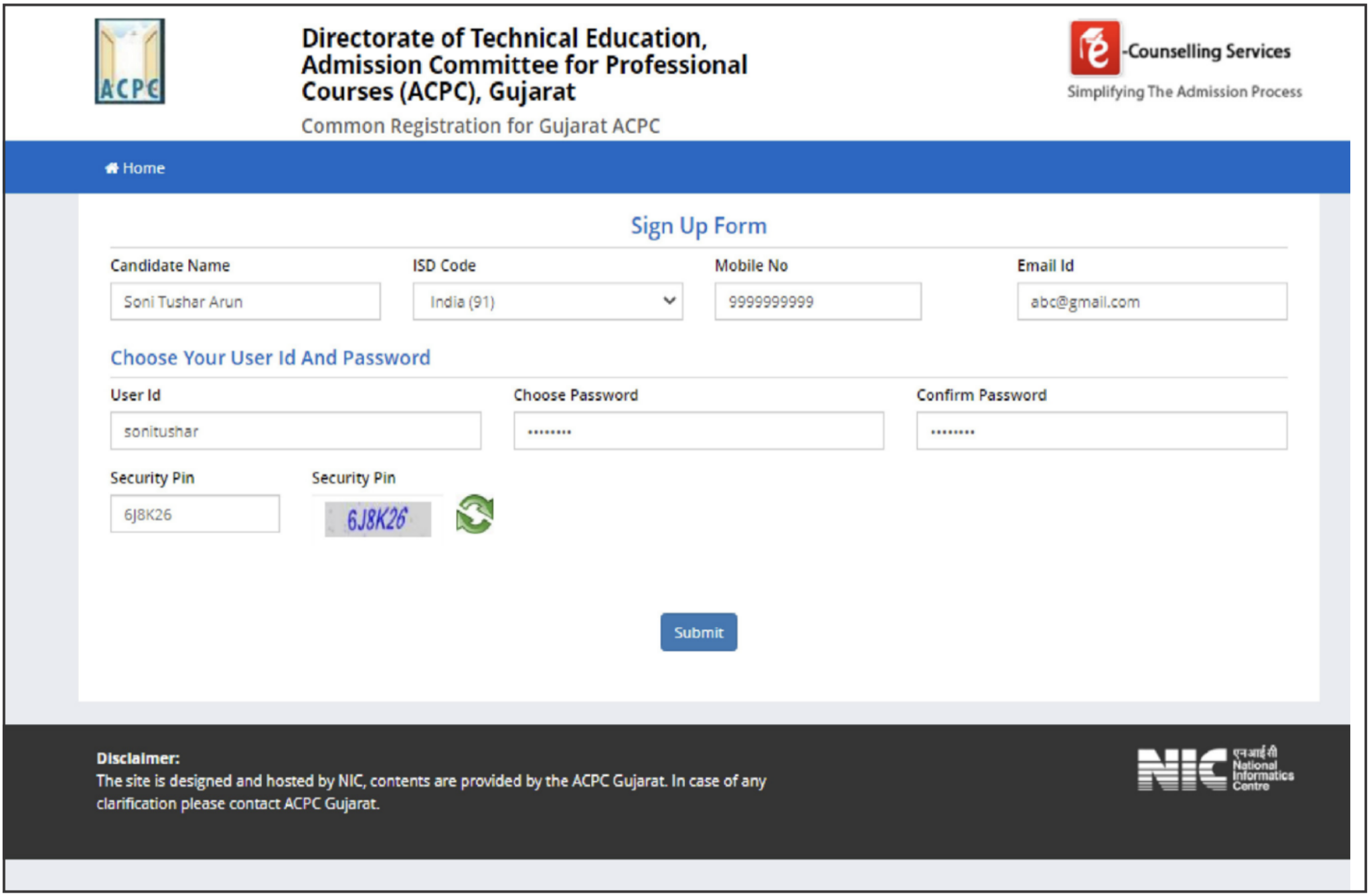 [acpc.gujarat.gov.in] Guj Acpc Common Registration 2024 Login