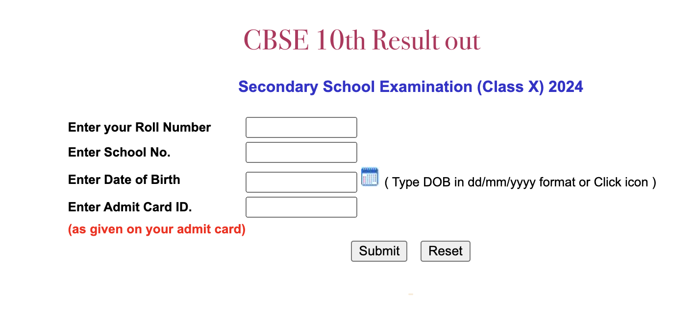 CBSE 10th Result Out