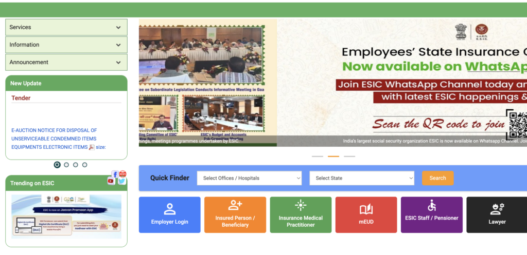 esic.in says login Epfo Member, Home Unified, Employer Portal