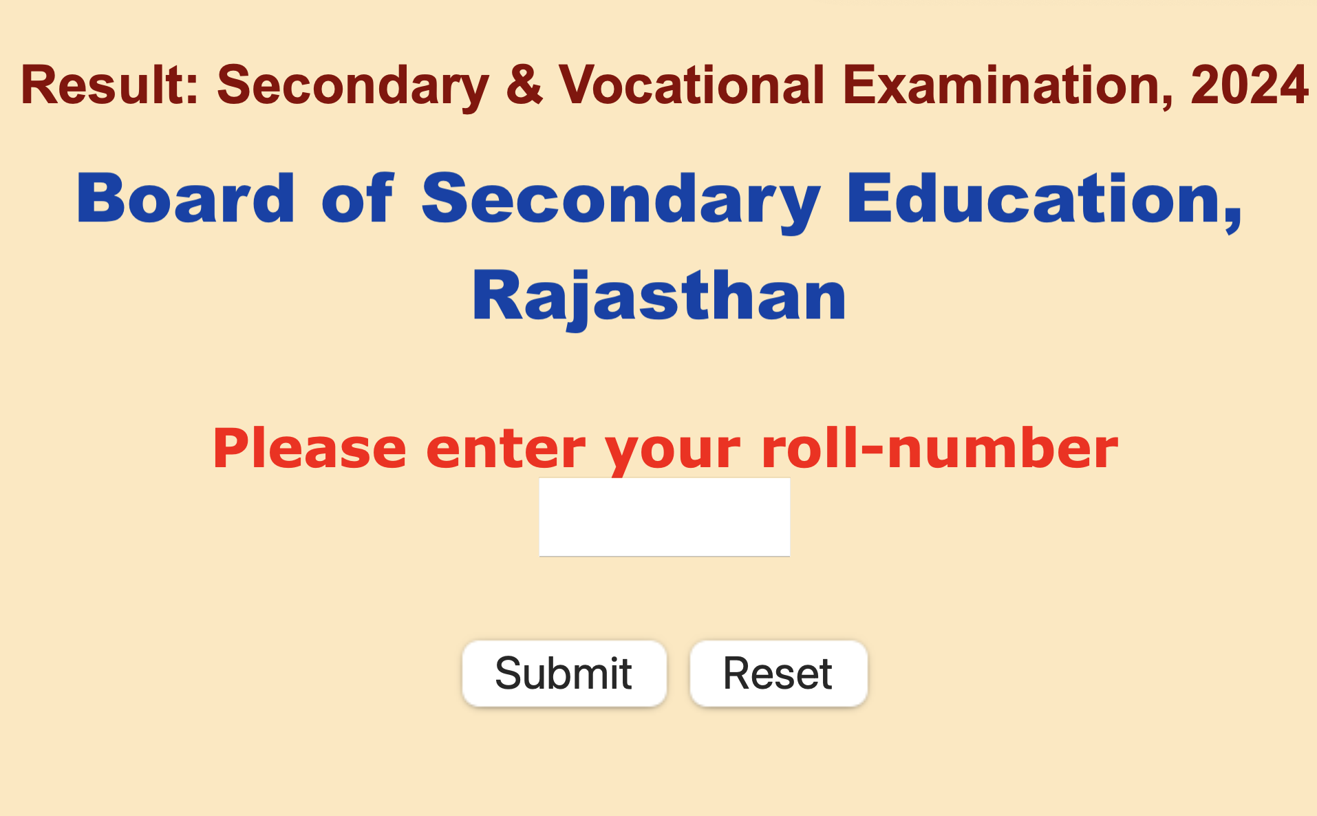 RBSE 10th Result