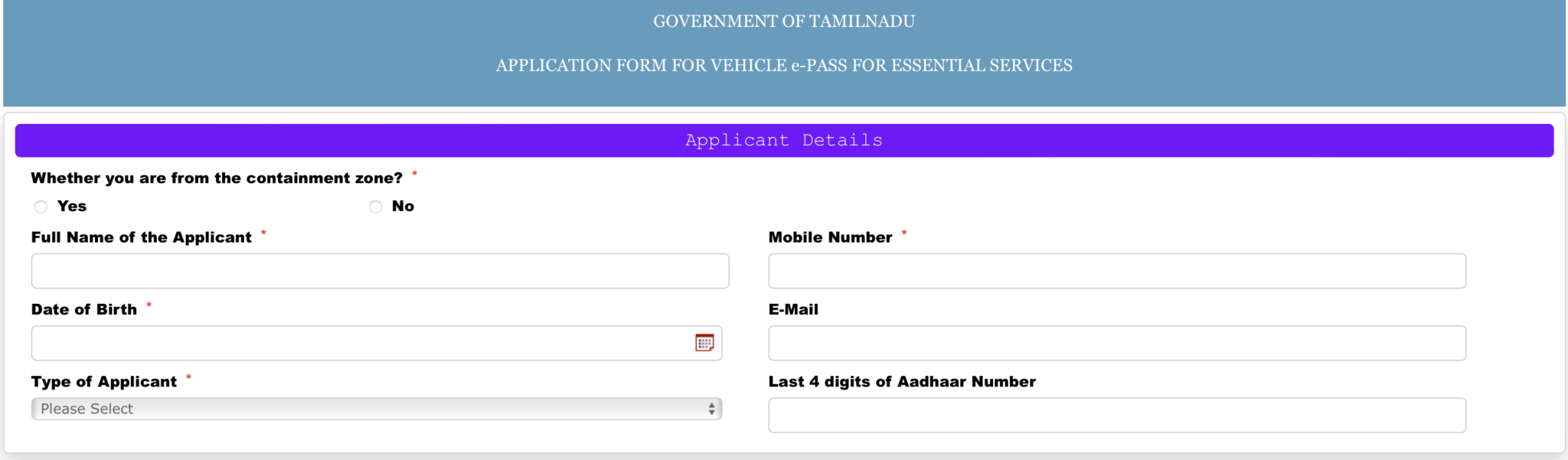 epass.tnega.org kodaikanal, ooty ( Tn ) epass Registration Apply